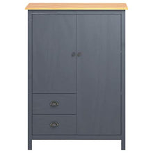 Ausla Garde-Guardaroba con 2 cassetti e 3 ripiani, 99 x 45 x 137 cm, grigio e marrone miele