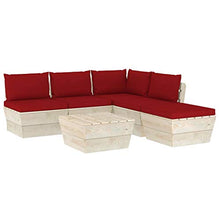 FAMIROSA Set Divani da Giardino su Pallet 6 pz con Cuscini Legno Abete-3549