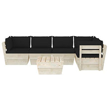 FAMIROSA Set Divani da Giardino su Pallet 6 pz con Cuscini Legno Abete-3571