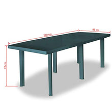 Oushome Tavolo da Giardino Verde 210x96x72 cm in Plastica