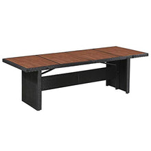 SKM Set da Pranzo da Giardino 9 pz con Cuscini in Polyrattan Nero (107.6kg) Nero-7679