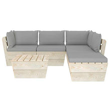 FAMIROSA Set Divani da Giardino su Pallet 6 pz con Cuscini Legno Abete-3553