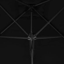 Festnight Ombrellone da Balcone con Base, Ombrellone da Giardino, Ombrellone da Balcone, Ombrellone con Palo in Acciaio, Nero 250x250x230 cm