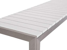 Beliani Arredamento da Giardino Set di Tavolo e Panchine in Legno e Alluminio da Esterno Bianco Nardo