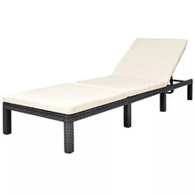 vidaXL Lettino Prendisole Regolabile Cuscino Poli Rattan Nero Sdraio Spiaggia