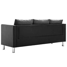 FAMIROSA Set Divani in Similpelle 2 pz Nero e Grigio Chiaro-5505