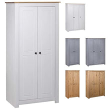 vidaXL Legno Massello di Pino Panama Range Armadio a 2 Ante Ampio Compatto con Ripiani Appendiabiti Guardaroba 80x50x171,5 cm cm Colore Naturale