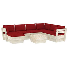 FAMIROSA Set Divani da Giardino su Pallet 8 pz con Cuscini Legno Abete-3645