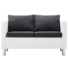 vidaXL Divano a 2 Posti in Similpelle Bianco e Grigio Scuro Arreddo Casa Sofa