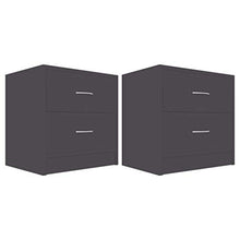 SKM Comodini 2 pz Grigi 40x30x40 cm in Truciolato