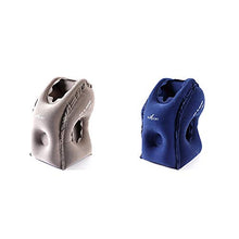 Mhwlai Multi-Funzione Cuscino da Viaggio Gonfiabile, Collo E Testa Cuscino Supporto per Auto Cuscino Ufficio Aereo Treno (Blu),Grigio