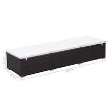 vidaXL Lettino in Polyrattan 195x60x31 cm Marrone e Bianco Crema Sdraio Branda