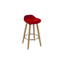 Sgabello da bar di design, base in legno, colore: rosso, 51 x 51 x 80 cm