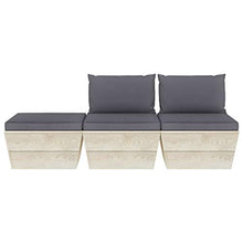 FAMIROSA Set Divani da Giardino su Pallet 3 pz con Cuscini Legno Abete-3408
