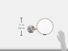 simplehuman, ST3002, 20 cm, specchio da muro con sensore ricaricabile, acciaio inox spazzolato
