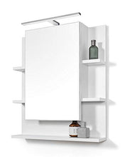DOMTECH - Armadietto da bagno con specchio, con ripiani, 60 x 70 cm, colore: Bianco