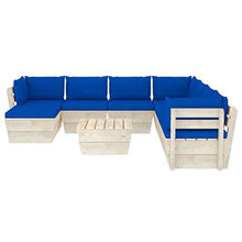 FAMIROSA Set Divani da Giardino su Pallet 9 pz con Cuscini Legno Abete-3670