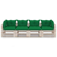vidaXL Divano da Giardino Pallet 4 Posti con Cuscini in Legno di Pino