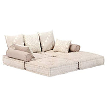 vidaXL Divano Letto Modulare a 2 Posti Comodo Ampio Robusto Resistente Durevole Solido Arredo Camera Mobile Imbottito Decorativo Beige in Tessuto