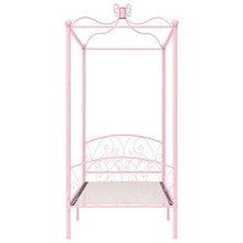 SKM Letto a Baldacchino Rosa in Metallo 90x200 cm