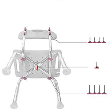 LXLAMP Sedile Doccia con Schienale Rosa con Braccioli, Sgabello Doccia Antiscivolo Regolabile in Altezza for Sedile Doccia for Robuste Gambe in Alluminio, Sedia da Doccia