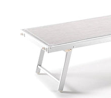 Mediawave Store Lettino Grigio Prendisole Alluminio con Parasole Luxurious Beach 180X60X40 cm