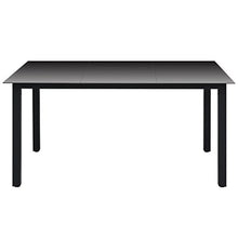 vidaXL Tavolo da Pranzo per Giardino Vetro Alluminio 150x90x74cm Nero Tavolino