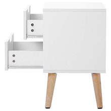 SUFUBAI Comodini Set di 2 Comodini Moderno Comodino con Cassetto Comodino con Gambe in Legno Solido per Camera da Letto Soggiorno