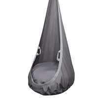 Grotta dell'altalena in cotone grigio scuro e bianco | Altalena naturale da interno per bambini con maniglie in materiale | Sedia pensile per bambini con imbottitura in silicone | 100% ECO