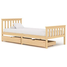 SKM Giroletto con 2 Cassetti in Legno Massello di Pino 90x200 cm (26.9kg)