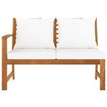 vidaXL Panca da Giardino 114,5 cm con Cuscino Crema in Legno di Acacia