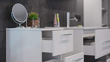 Set di mobili da bagno Firenze 90 (5 parti/C) bianco lucido e armadio a specchio
