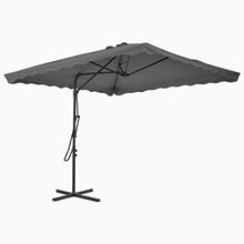 Festnight Ombrellone da Esterni con Palo, Ombrello Parasole da Esterno, Ombrellone Giardino Parasole in Acciaio 250x250cm Antracite