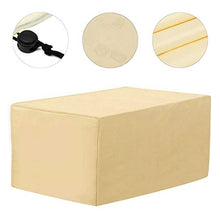 Copertura per mobili da giardino, copertura per mobili da giardino in tessuto Oxford 420D, impermeabile, anti-UV, per esterni, in rattan, beige, 122 x 76 x 46 cm