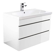 Mobile bagno Talis 80 bianco lucido, 2 cassetti senza maniglie