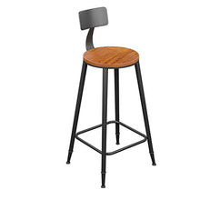 BESTSOON Sgabelli da Bar Sgabelli da Bar, Sedia da Bar in Legno Massello in Stile Industriale Semplice (Size:40 * 40 * 111CM; Color:Black)