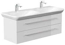 emotion MYDAY130CM000101DE - Lavabo con mobiletto, in Legno Bianco Lucido, 130 x 45 x 41,6 cm