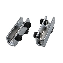 Coppia di cerniere per porte in vetro, per vetrine, 4-6 mm, cromate lucide, 1 paio