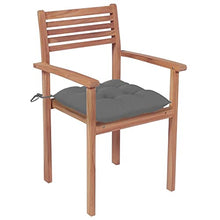 vidaXL Sedie da Giardino 2 pz con Cuscini Grigi in Massello di Teak