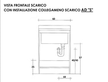 MONTEGRAPPA Mobile Lavatoio 60x60x85cm 2 Ante ASSE in Termoplastico Marella Bianco con Cesto