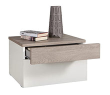 Composad Comodino a due cassetti bianco con frontale rovere gessato CT8923 L60h38p47.5