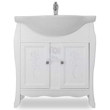 Shop Chic Arredo bagno 65 cm base con lavabo bombato in legno bianco