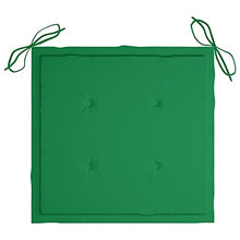 vidaXL Sedia a Dondolo con Cuscino Verde in Legno di Teak