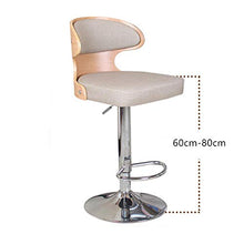 AQMTN Sgabelli da Bar, con Schienale, Esterno in Similpelle, elevatore a Gas Girevole Regolabile in Altezza e Regolabile, per mobili per la Sala da Pranzo/bancone/Cucina.-Un Grigio 60-80 cm