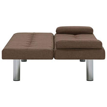 Festnight- Divano Letto in Similpelle con 2 Cuscini, Marrone