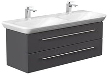 emotion Lavabo con mobiletto, Legno, Antracite Lucido, 130 mm, 2 unità