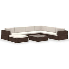vidaXL Divano da Giardino Set 24 pz in Polirattan Marrone Sofa con Cuscini