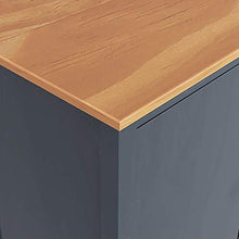 Ausla - Guardaroba a a 2 cassetti e 5 ripiani, armadio per vestiti, armadio, organizer per camera da letto, casa, 127 x 50 x 170 cm, in legno di pino massiccio, grigio e marrone miele