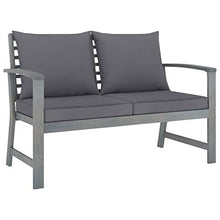 Tidyard Set Divani da Giardino 5 pz con Cuscini in Legno Acacia Grigio,Set da Pranzo da Giardino,Set da Pranzo da Giardino Composto,per Esterno, Balcone, Giardino