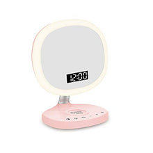 Specchio cosmetico a LED, Display Tempo e Temperatura, Ricarica Wireless, Touch Control, dimmer Continuo, Funzione Sveglia, Specchio cosmetico a LED